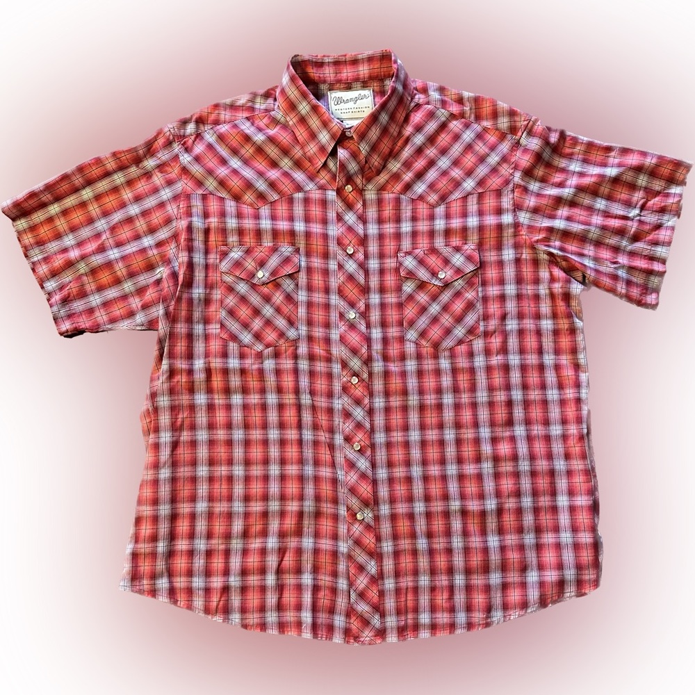Men’s Wrangler Western Shirt With Pearl Button Snaps, Like New Condition, 2XL